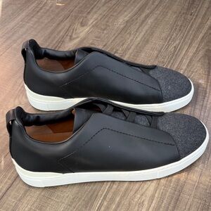 Ermenegildo Zegna Black and Gray Sneakers